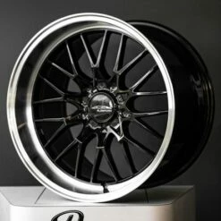 (Black Friday) 18x11 Ace Alloy AFF04 Gloss Piano Black W/ Diamond Lip (Lip 3.0) (Flow Formed) (CUSTOM 2-3 Weeks)