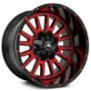20x12 American Off-Road A105 Black Red Machined (Dual Stage Forged) (* May Require Trimming) 6x135 6x5.5/139.7 -44mm