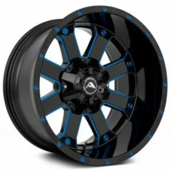 20x12 American Off-Road A108 Black Blue Milled (Dual Stage Forged) (* May Require Trimming) -44mm (CUSTOM 2-3 Weeks)