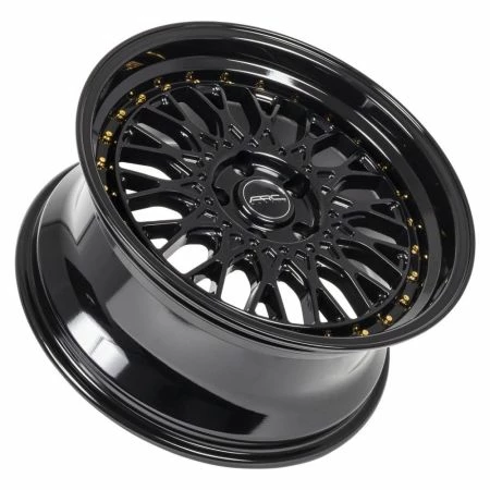 17x9.5 ARC AR1 Gloss Black W/ Gold Rivets (CUSTOM 2-3 Weeks) 5x110 35mm 4 17x9.5 ARC AR1 Gloss Black W/ Gold Rivets (CUSTOM 2-3 Weeks) 5x110 35mm - Image 2