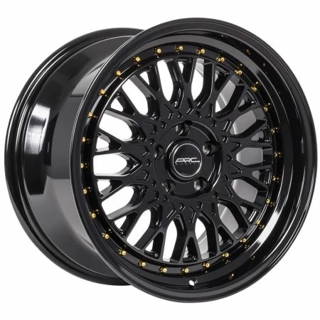 17x9.5 ARC AR1 Gloss Black W/ Gold Rivets (CUSTOM 2-3 Weeks) 5x120 35mm 3 17x9.5 ARC AR1 Gloss Black W/ Gold Rivets (CUSTOM 2-3 Weeks) 5x120 35mm
