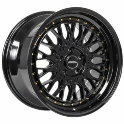 18x8.5 ARC AR1 Gloss Black W/ Gold Rivets (CUSTOM 2-3 Weeks) 5x120 35mm