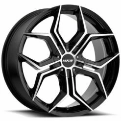 22x9 MKW M121 Gloss Black Machined 6x135 6x5.5/139.7 35mm