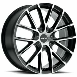 20x8.5 MKW M123 Gloss Black Machined 5x110 5x115 40mm
