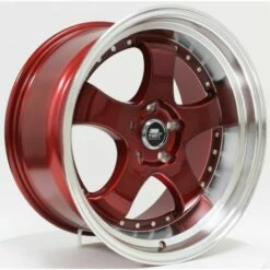 18x9.5 MST MT07 Candy Red W/ Machined Lip 5x4.5/114.3 20mm