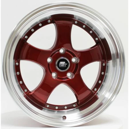 18x9.5 MST MT07 Candy Red W/ Machined Lip 5x4.5/114.3 20mm 4 18x9.5 MST MT07 Candy Red W/ Machined Lip 5x4.5/114.3 20mm - Image 2