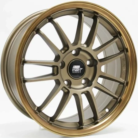 18x9.5 MST MT45 Matte Bronze W/ Bronze Machined Lip 5x100 38mm 3 18x9.5 MST MT45 Matte Bronze W/ Bronze Machined Lip 5x100 38mm